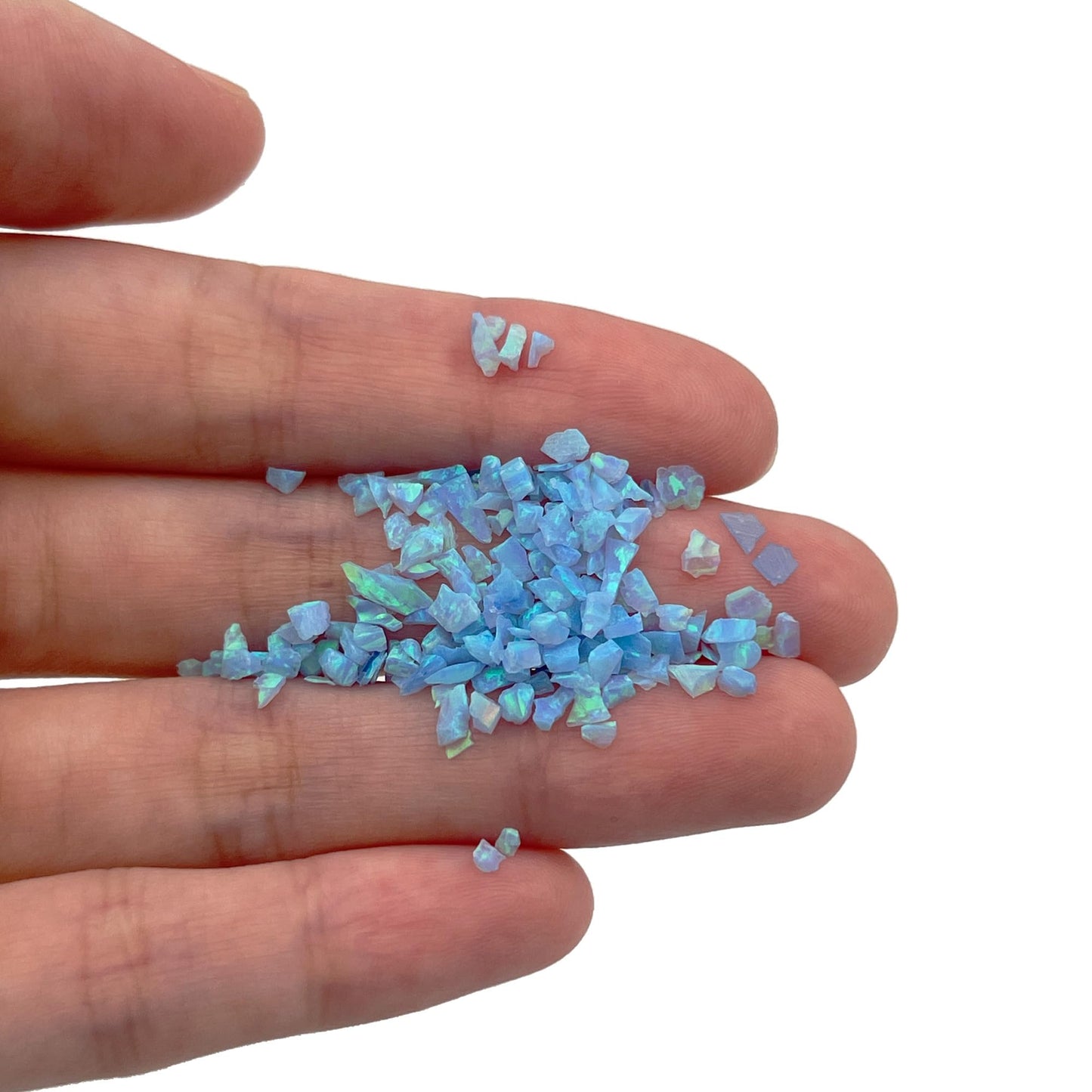 Gryrigns Crushed Created Opal Stone for Wood Inlay Resin Art Craft Jewelry Making DIY (Azure Blue, 2 Grams)