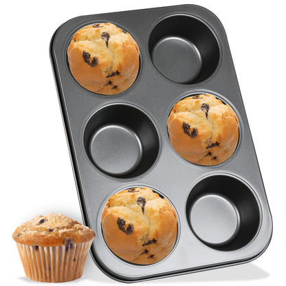 Audingull Jumbo Muffin Pan 6-Cups Cupcake Pan, Premium Large Muffin Tin for Baking, Non-Stick and Thickened Carbon Steel Jumbo Cupcake