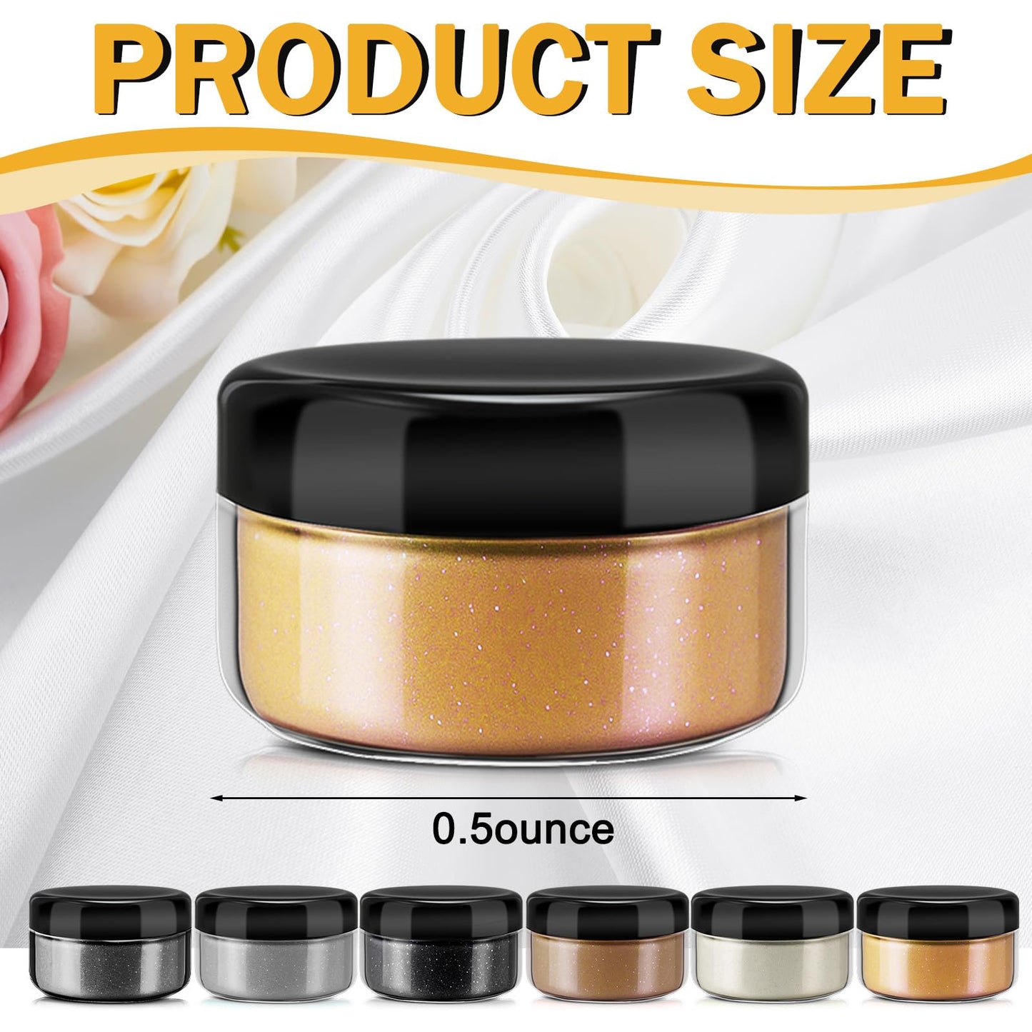 Heigble 6 Pcs 0.5 Ounce Glitter Embossing Powder Set for DIY Crafts Greeting Cards Making Scrapbooking Wedding Invitations (Dark)