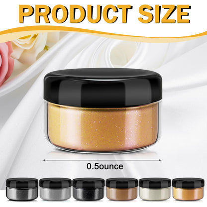 Heigble 6 Pcs 0.5 Ounce Glitter Embossing Powder Set for DIY Crafts Greeting Cards Making Scrapbooking Wedding Invitations (Dark)
