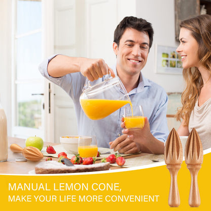 Sieral 1 Pcs Wooden Citrus Reamer Lemon Hand Juicer Beech Wood Handheld Citrus Juicer Kitchen Juicing Tool Manual Orange Lime Lemon Juice Reamer Extractor for Daily Home Bar Cafe Restaurant Use