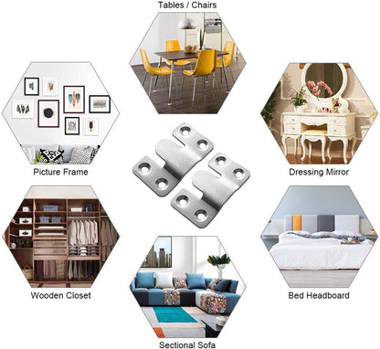 LIKERAINY Heavy Duty Large Metal Flush Mount Brackets - Sectional Interlocking Connector for Furniture, 20 Pairs