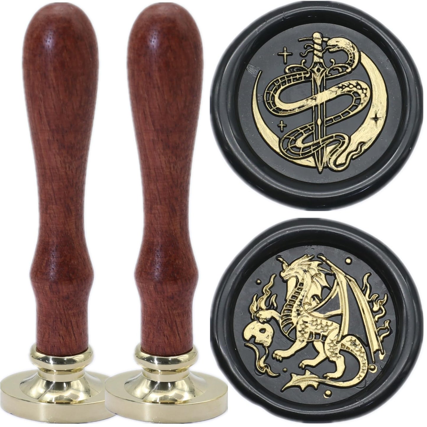 ONWINPOR Skull Skeleton Wax Seal Stamp Set - Removable Brass Head Sealing Stamp Kit, Great for Decorating Party Invitations