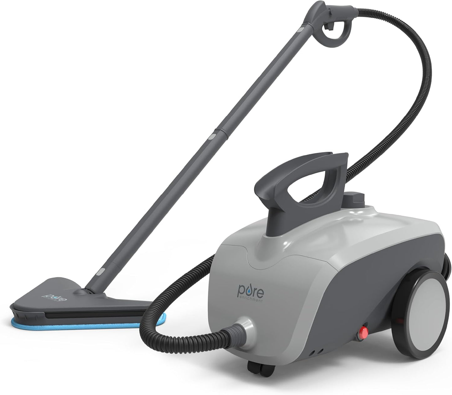 Pure Enrichment PureClean XL Rolling Steam Cleaner - 1.5L Heavy-Duty Steamer with 17 Accessories for Chemical-Free Deep Cleaning