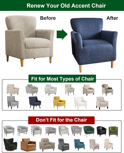 1-Piece Sofa,A16 CRFATOP Stretch Mid Century Modern Armchair Slipcover Accent Chair Covers with Arms Soft Chair