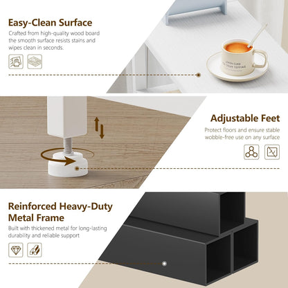 25.2" HET005WT1 Heybly Small Narrow Side Table for Small Space, Thin Bedside Table, Slim Sofa Table, Skinny End Table
