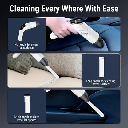 Handheld Cordless Vacuum, 120W/12KPa High Power Wireless Car Vacuum Cleaner, Lightweight Mini for Pet Hair, Home