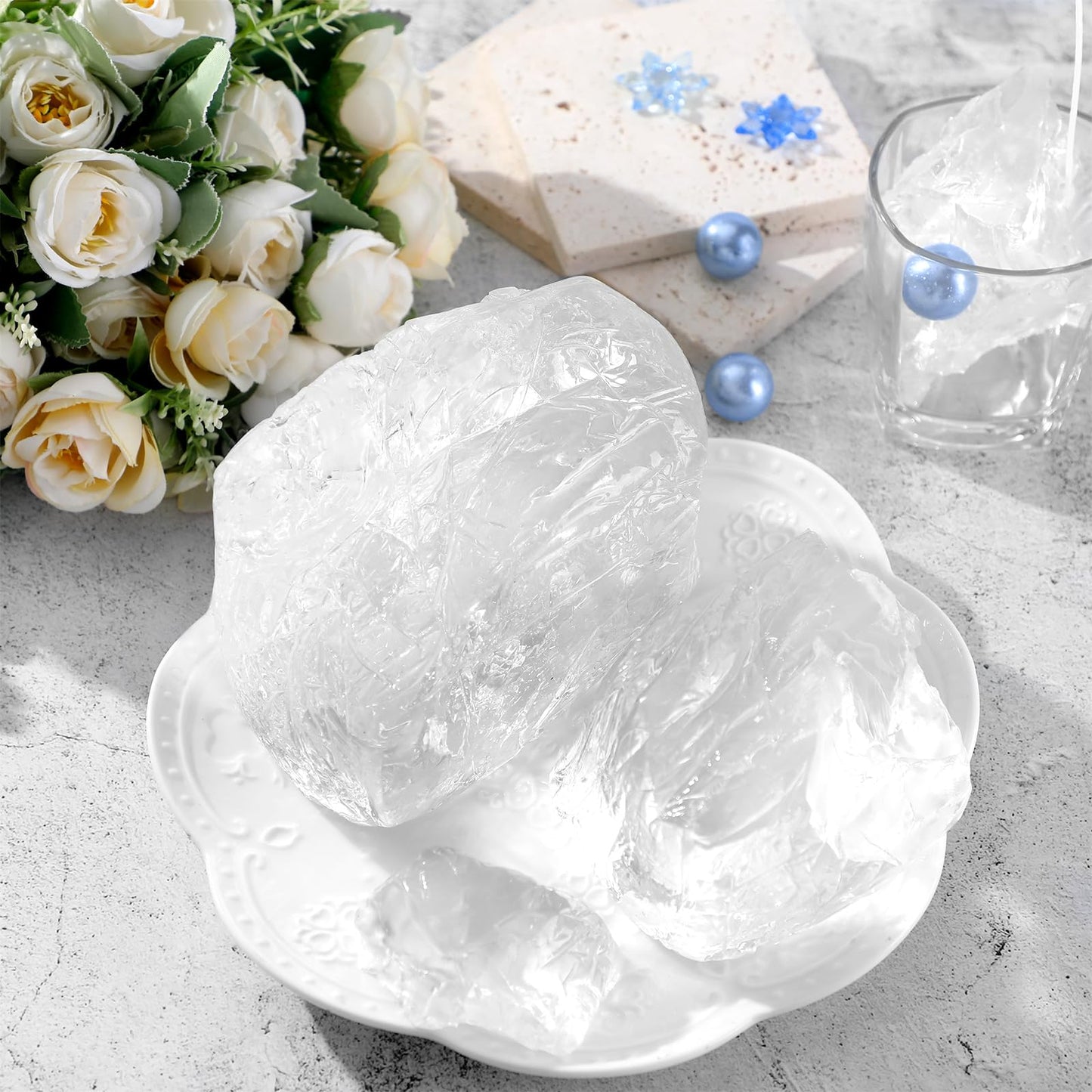 Heigble 6.6 lb Gel Candle Wax Making Clear Handmade High Density Jelly Candle Wax with Wick and Stickers with Dye for DIY Making Kit