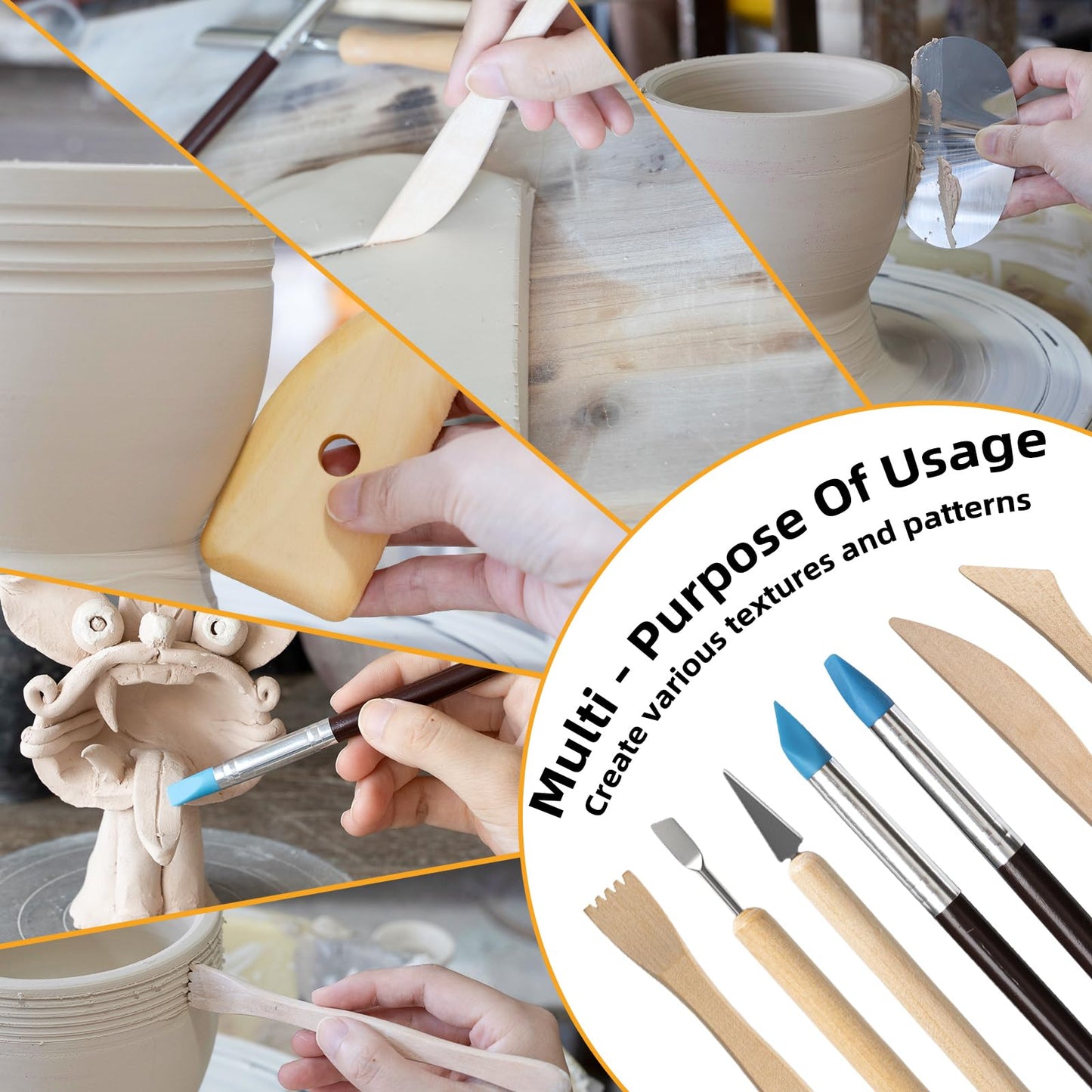 LEYCLUB 29 PCS Clay Tool, Clay Sculpting Tools Kit, Pottery Tools Can be Used for Stippling, Carving, Molding, and Shaping Clay Crafts, for Beginners, Hobbyists, Artists