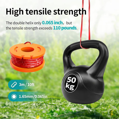 Worx 15-Pack Trimmer Spool Line - Replacement Weed Wacker String | 0.065'' Refills for String Trimmers