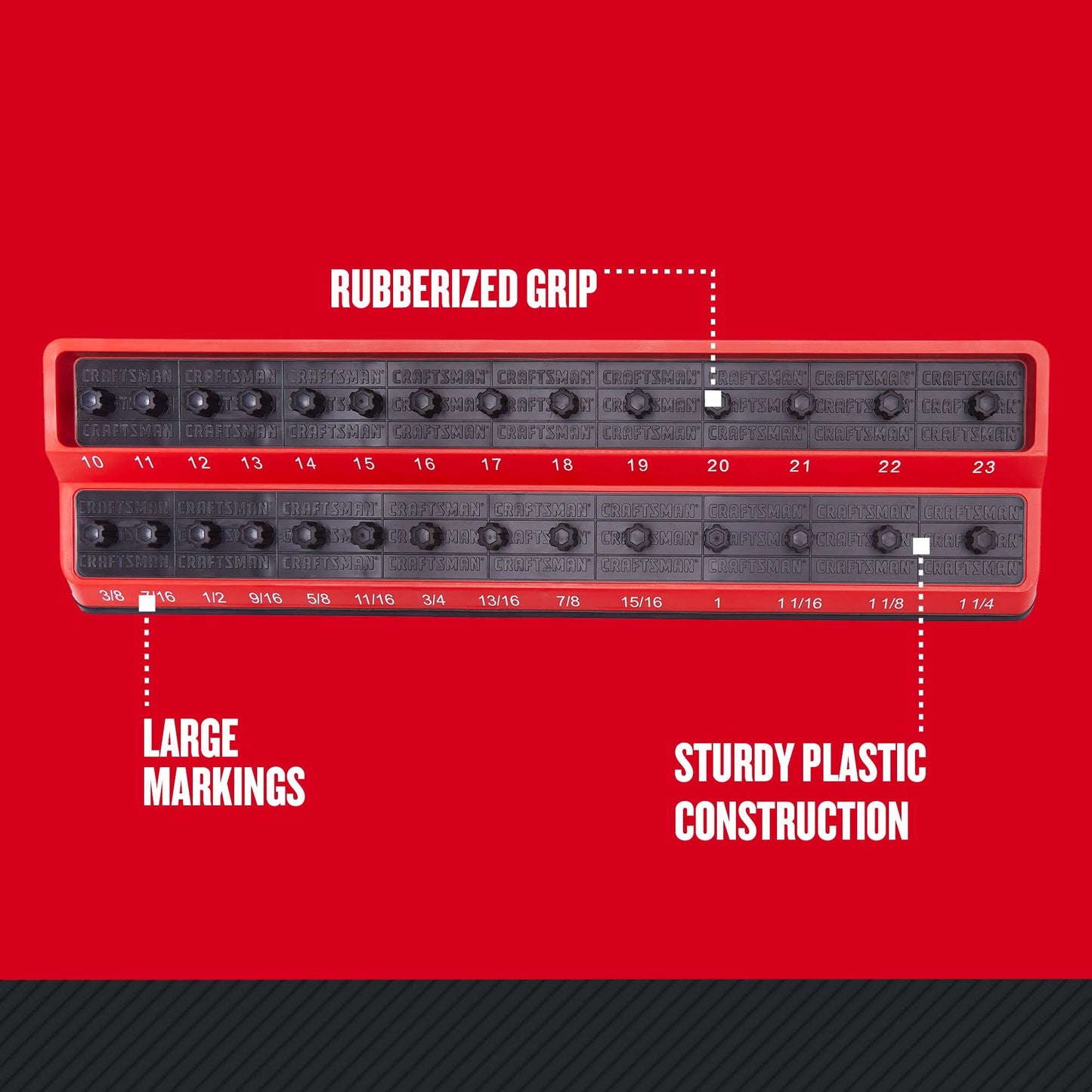 CRAFTSMAN Socket Peg Holder, Tool Tray Storage Organizer, 1/2 Inch Drive (CMMT99416)