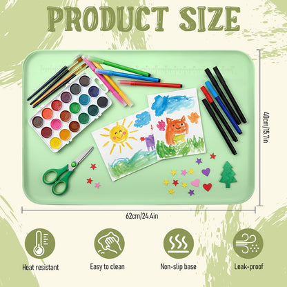 COMNICO Silicone Painting Mat, 24" x 16" Art Mat Protects Surfaces Perfectly Silicone Placemat Nonslip Resin Jewelry Casting Molds Mats for Clay Paint Jewelry-Making Crafts Creation