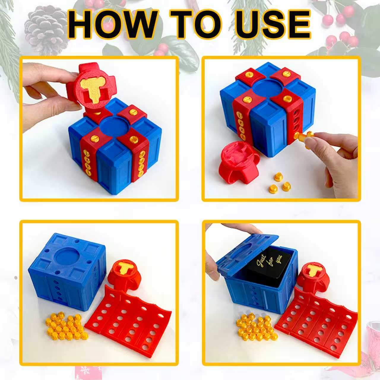 Shelprojsu Funny Valentines Day Gifts/Prank Box with Finger Gift Box/Surprise Box with Finger/Annoying 3D Printed Screw Gifts Boxes Ideal Gift for Lovers Birthday,Christmas,Halloween (Color/B)