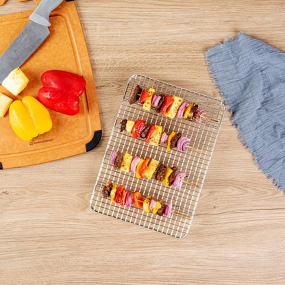 Restaurantware Met Lux Heavy-Duty Wire Baking Rack, 8.5 x 12 Inch, Fits Quarter Size Sheet Pan, Stainless Steel
