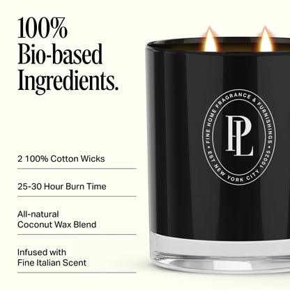 Preston Lane Luxury 2-Wick Scented Candle, Terrace View, 7.5 oz Hand-Poured in USA | Long Burn Time (20–30 Hrs), Vegan Soy Wax Blend, Decorative Glass Vessel, Fine Italian Fragrance