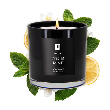 Lulu Candles | Citrus Mint | Smells Fresh & Citrusy | Luxury Scented Soy Jar Candle | Hand Poured in The USA | Highly Scented Long Lasting (9 Oz.)
