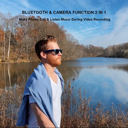OhO Smart Glasses with Full HD Camera & Open Ear Bluetooth Speaker Headphone,Built in Memory,for Men Women