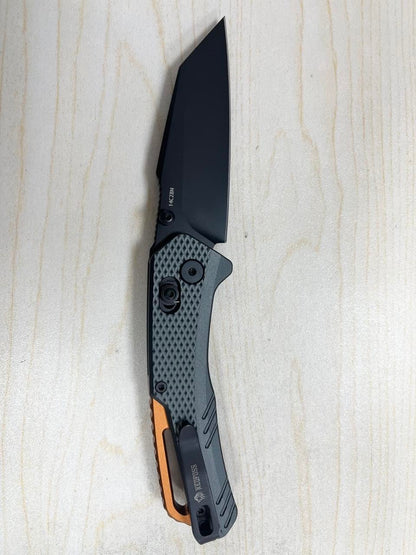 NedFoss NILE CROCODILE Pocket Knife, 2.95" 14C28N Steel Tanto Blade Axis Lock EDC Folding Knife, Lightweight Aluminum Handle, Reversible Deep Pocket Clip, Tactical Knife Gifts for Men Women(Black)
