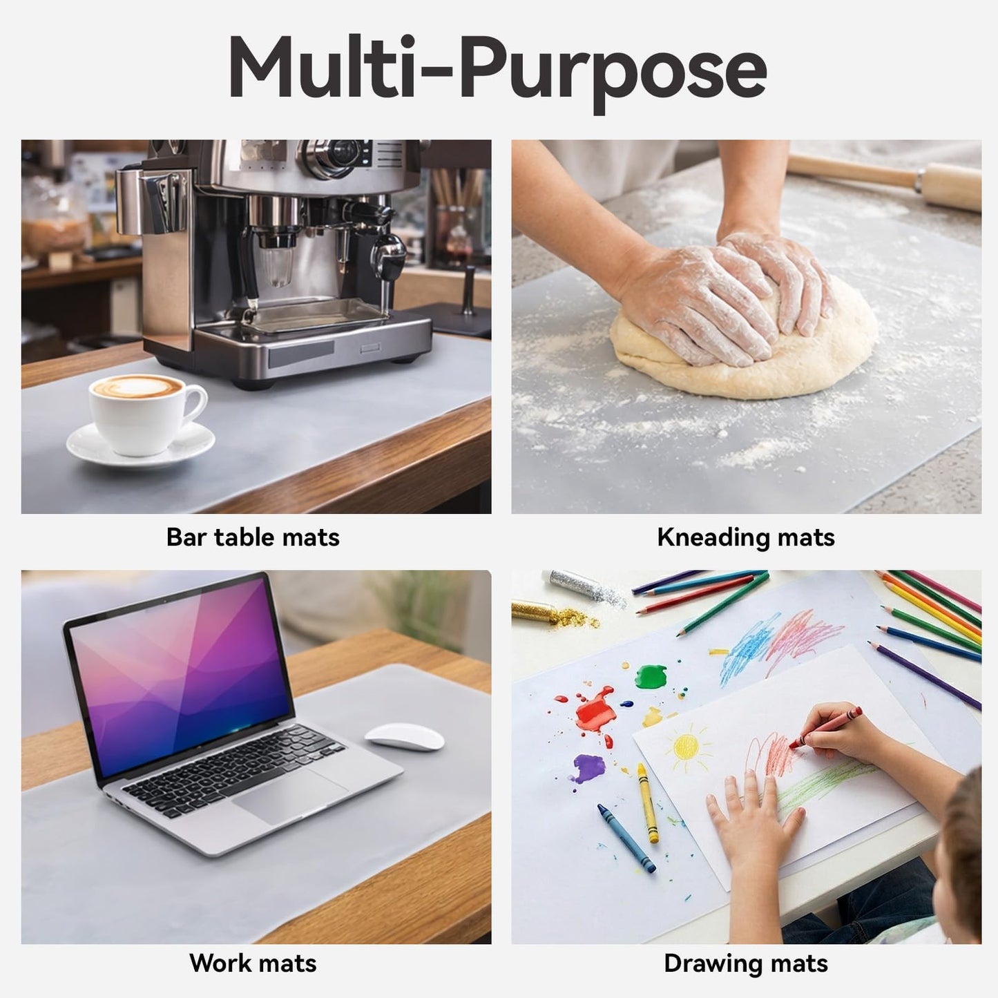 Silicone Mats for Kitchen Counter, 47.24"x 23.62" Thick Large Silicone Mat, Nonskid Heat Resistant Countertop Protector, Non-slip Heat Resistant Mats for Kitchen Table, Easy to Clean, No Creases