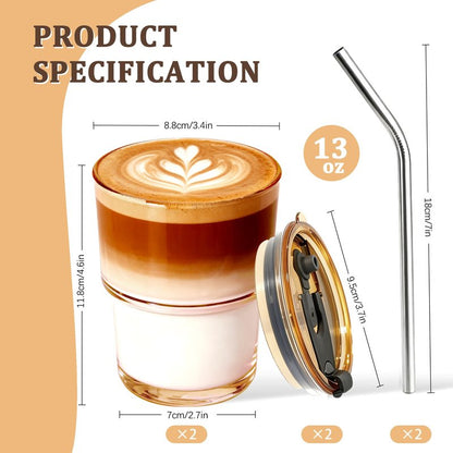 12 Packs Glass Tumbler with Lid and Straw Ice Coffee Cup Employee Christmas Appreciation Gift Ideas Bulk Team from Boss Best End Year Work Office Staff Coworker Team Group Colleague Teamwork Thank You
