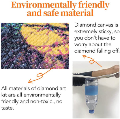 WHYCJXWL Diamond Art Kits for Adults and Kids, Full Drill Round Rhinestone Diamonds, Winnie Pooh Diamond Art (12X16 Inch)