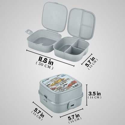 HEFA Lunch Box for Kids, All-in-One Foldable Lunch Box, Bento Box for Girls, Spoon and Fork included, Sandwich Containers