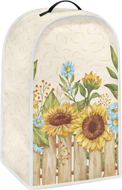 Wood Sunflower Blender Dust Cover, Anti Fingerprint Polyester Dust Proof Cover for Stand Mixer or Coffee Maker