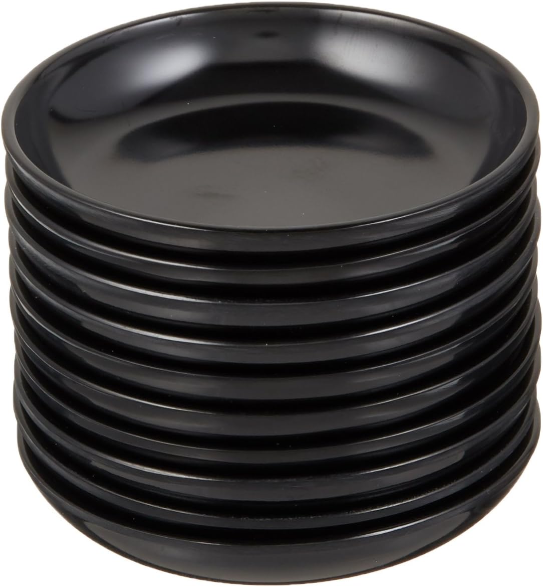 Happy Sales HS305AB10 Melamine Sauce Dishes, Set of 10, Black