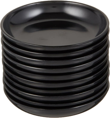 Happy Sales HS305AB10 Melamine Sauce Dishes, Set of 10, Black