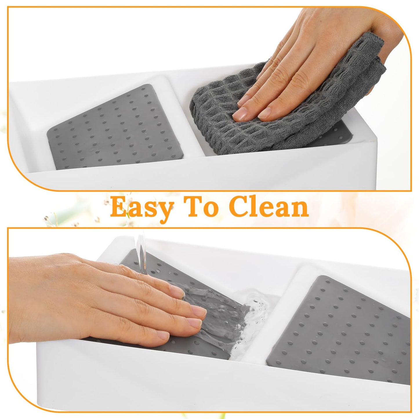 2 Pcs Spice Drawer Organizer, 3 Tier Non-Slip Silicone Seasoning Jars Drawer Insert, Spice Rack Organization for Cabinet, Making up Organizer, Bottle Rack,Bottles Holder,Spice Bottle Organizer