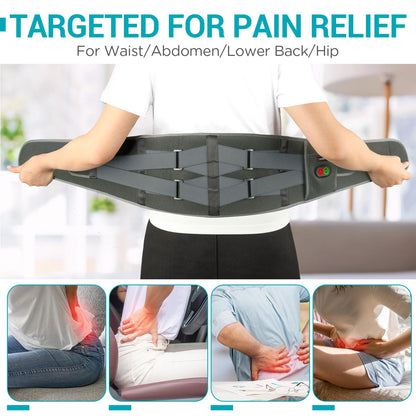Comfytemp Cordless Heating Pad with Massager for Back Pain Relief, Portable Lower Back Massager FSA Eligible HSA Rechargeable, Birthday Gifts for Women Men Mom Dad Seniors Christmas 3 Heat 30 Auto-Off