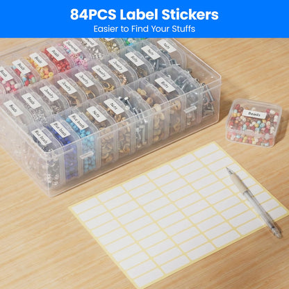 62PCS Small Bead Organizer, Bead Storage Containers, Transparent Box for Bead Organizers and Storage, Ideal for Jewelry, Beads, Screws, Seeds and Small Parts, Easy to Use and Quick to Find