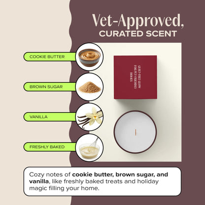 Companion Candles Celebrate the Season Pet-Friendly Scented Candle – Cookie Butter, Brown Sugar & Vanilla Fragrance - Coconut Soy Wax Candle with Wooden Wick, 50-Hour Burn Time, Made in USA, 11.8 oz