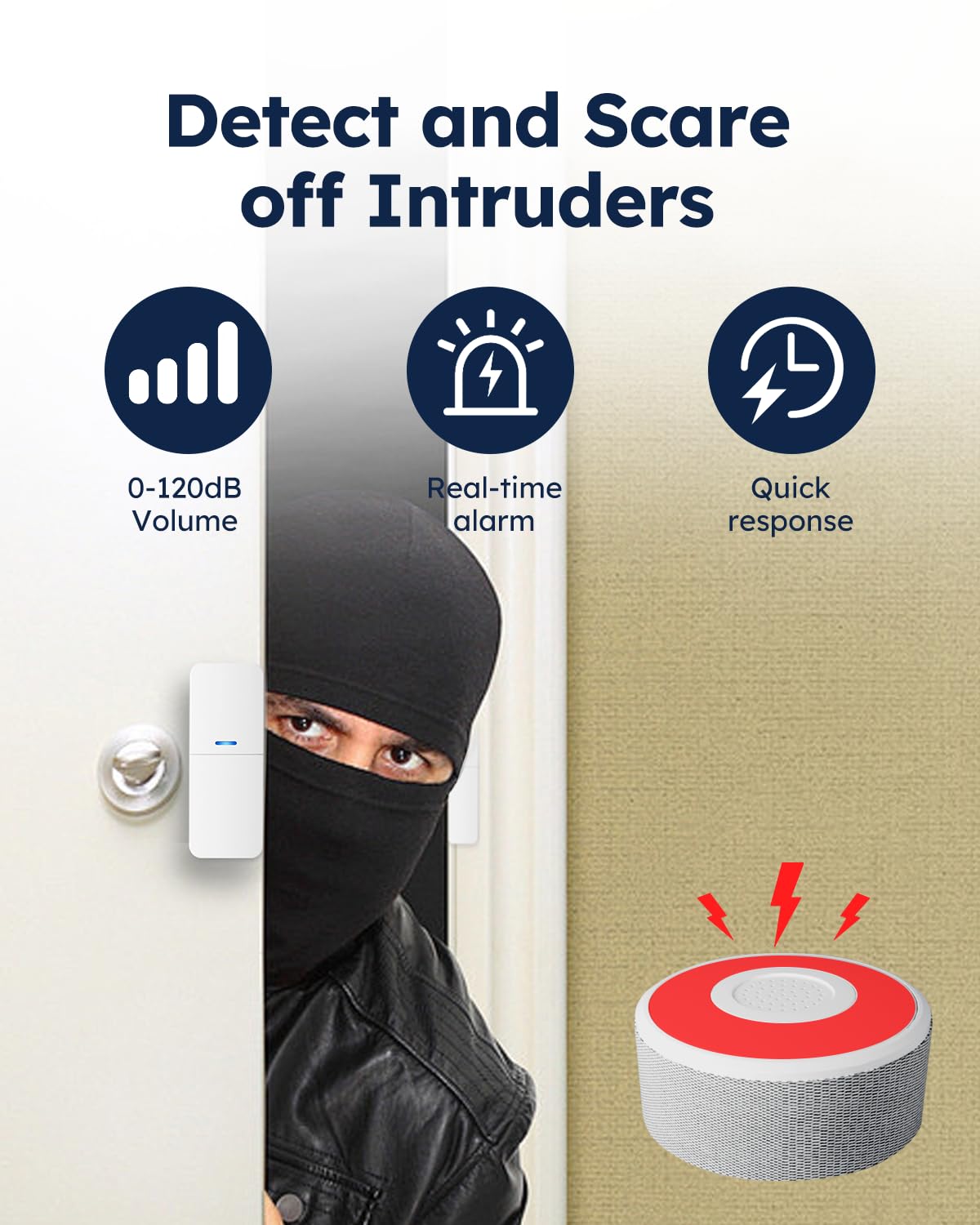 tolviviov Alarm System for Home Security, Door Alarm Systems, App Alerts, 15Piece Kit, No Monthly fee, WiFi Alarm, Door Window Motion Sensor, for Home Security and Kids Safety