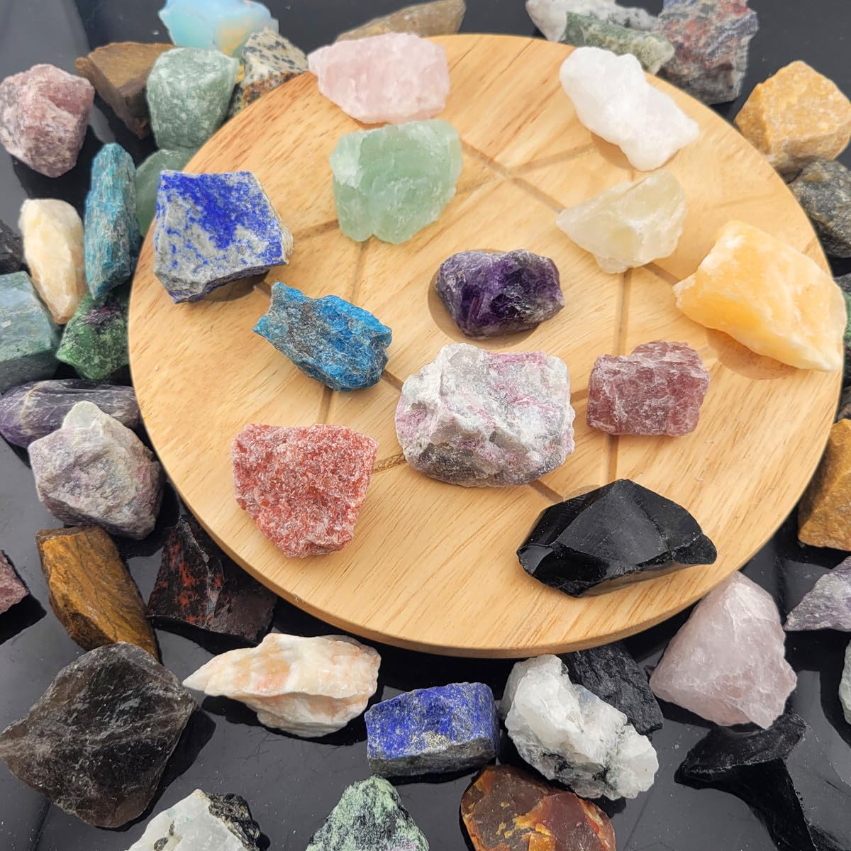 5.4lb Bulk Natural Rocks for Tumbling,Rocks Minerals Collections Raw Crystals Rough Stones for Polishing Gemstones Crystals and Healing Stones for Wicca Reiki (110-130pcs)