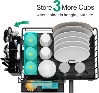 Counter GSlife Small Dish Drying Rack for Kitchen with Sponge Holder - Compact Dish Drainer for RV, Camper