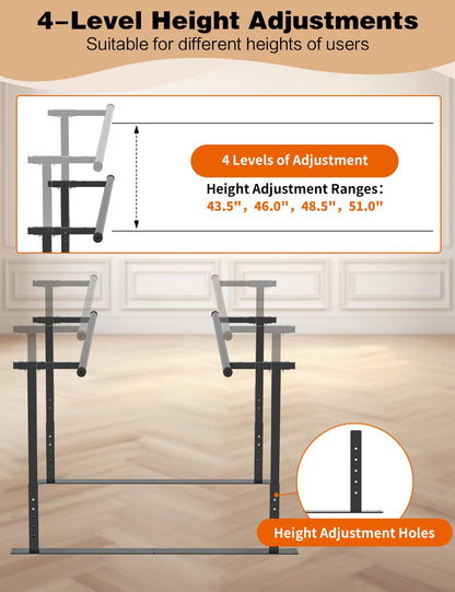 YEEZOO Parallel Bars for Physical Therapy 6FT, Adjustable Height & Width Walking Assist bar for Rehabilitation & Walking Balance Issues(6ft/183cm)