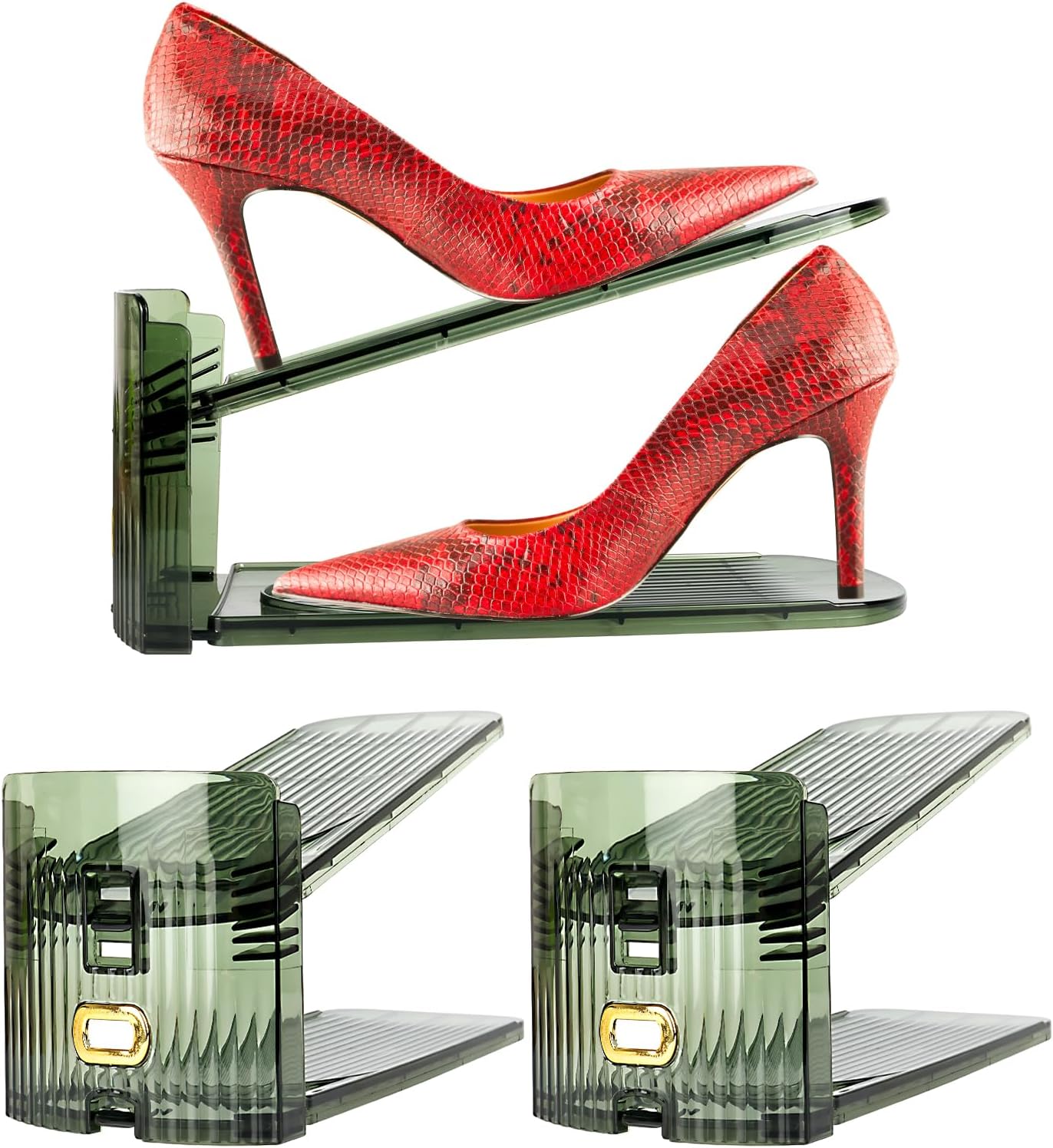 Yes!Fresh Closet 3 2 Pack) Shoe Slot Organizer, Boutique Display Style Shoe Stacker for A Pair of Shoes, Separable Shoe