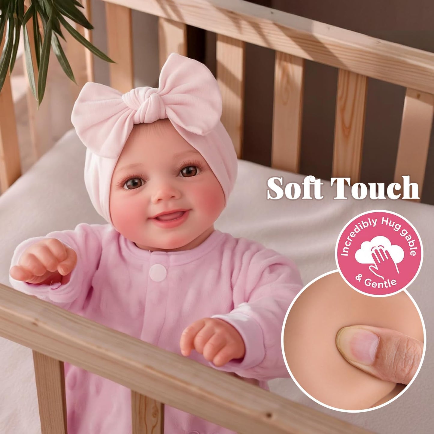 BABESIDE Reborn Baby Dolls Sunny - 17 Inch Cute Realistic Baby Doll with Soft Cloth Body, Poseable Real Life Baby Dolls with Bottle and Accessories for 3+ Years Old Girl Gifts, Pretend Play