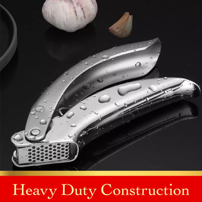 Coolklick Heavy Duty Garlic Press, No Peeling Needed, Stainless Steel Professional Garlic Mincer & Crusher, Dual Lever-Assisted Design with Large Capacity Chamber for Effortless Garlic Crushing.