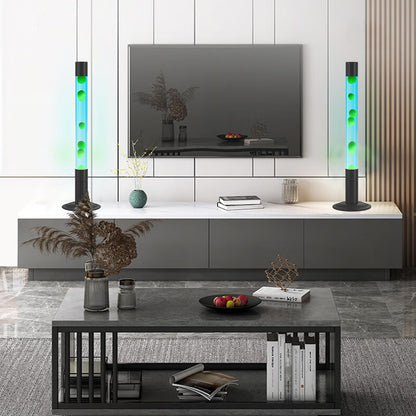 LKUA 30-Inch Relaxing Liquid Motion Lamps,Magma Lamps, Home Decor Living Room Office Bedroom Lamp for Adults (Blue Water Green Wax)