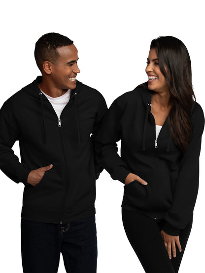 Fruit of the Loom Eversoft Fleece Hoodies, Pullover, Moisture Wicking & Breathable, Sizes S-4x, Black Full Zip, Large