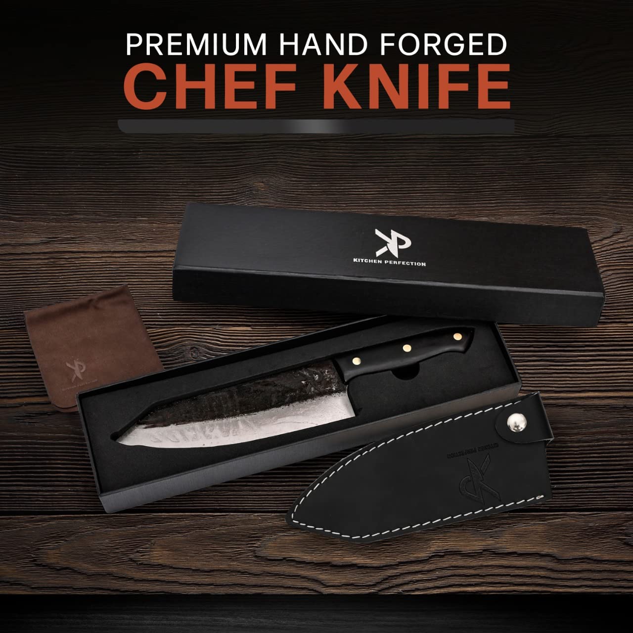 Kitchen perfection Handmade Chefs Carving Knife For Meat Cutting- Extremely Sharp Cooking Knife 8 Inch -Hand Sharpen Best Gift For Men - High Carbon Steel w/Leather Sheath