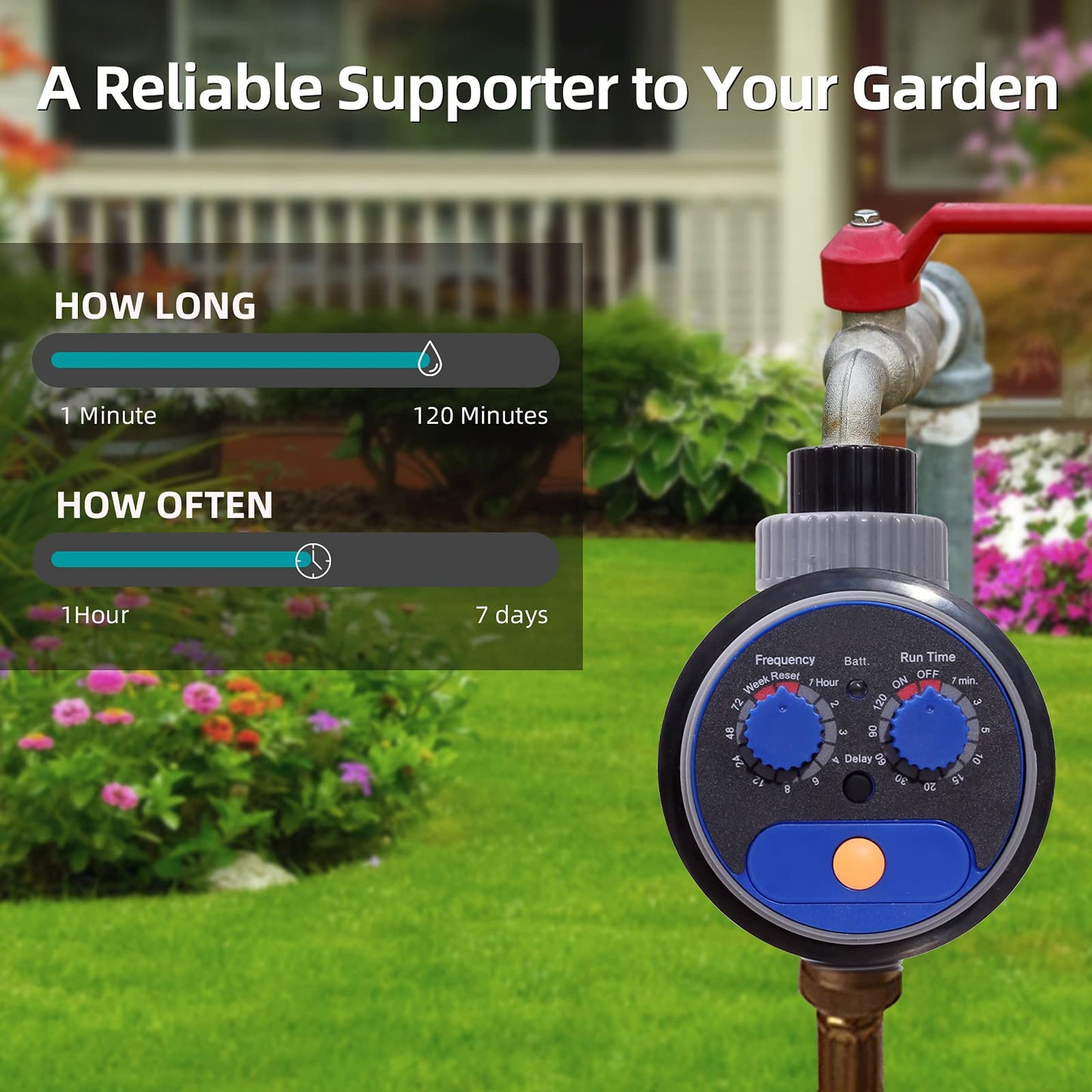 Yardeen Sprinkler Water Timer Programmable Garden Zero Pressure Waterproof Irrigation Controller Hose Timer for Outdoor Lawns & Garden