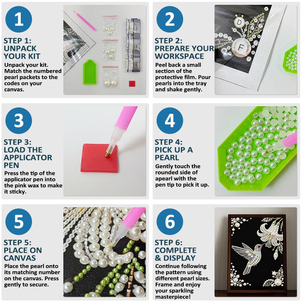 DIADAY 5D DIY Pearl Painting Kit for Adults, Floral Pearl Art with Diamond Special Shape Rhinestones, 3D Relief Beads Craft Home Wall Decor Gift, 12 x 16 Inches