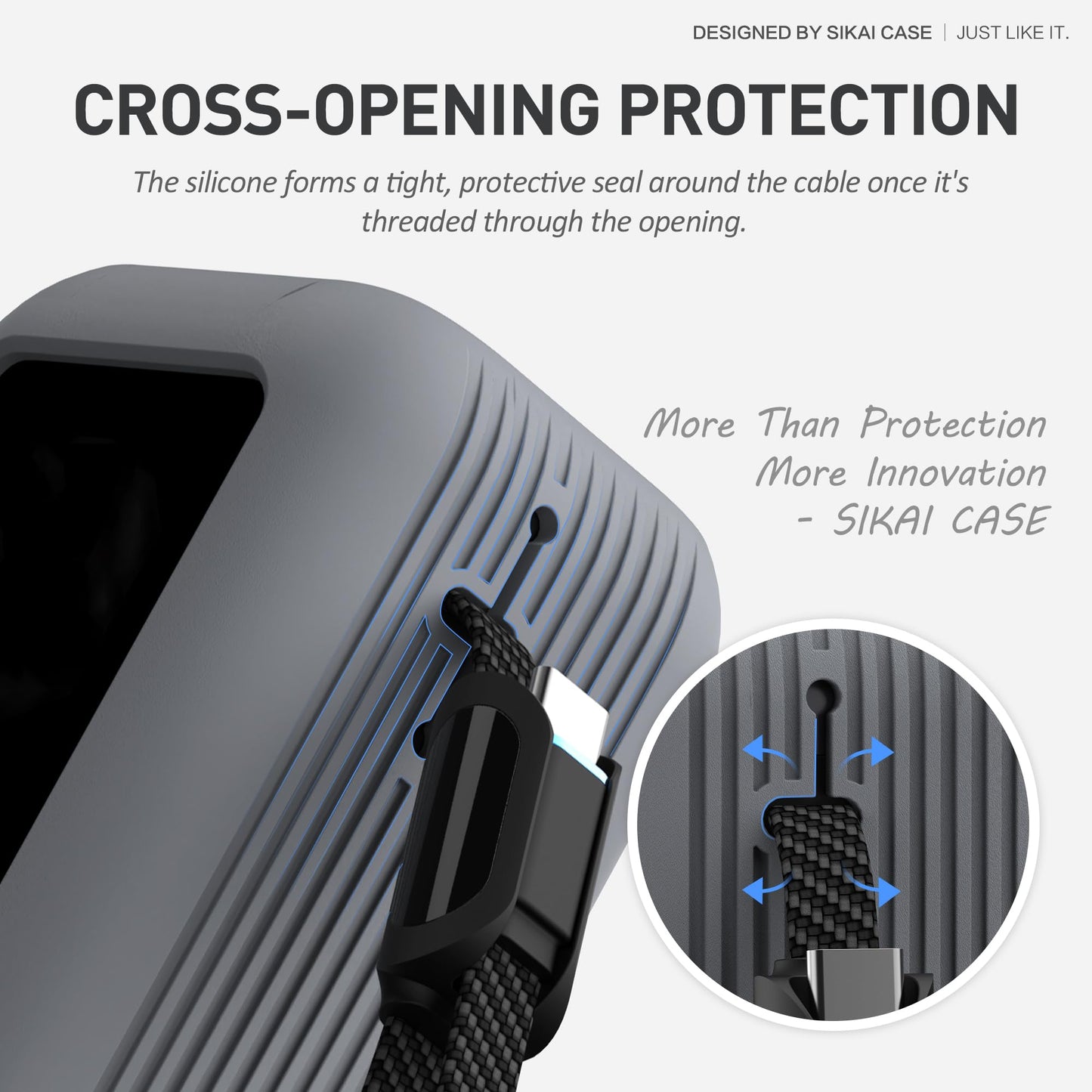 Silicone Case for Anker Laptop Power Bank (25,000mAh 165W) 1/4" Nut Hole,SD/SIM Card Storage, Display Protection&Dustproof, Travel Protective Cover Compatible with Anker Power Bank 165W (Gray)