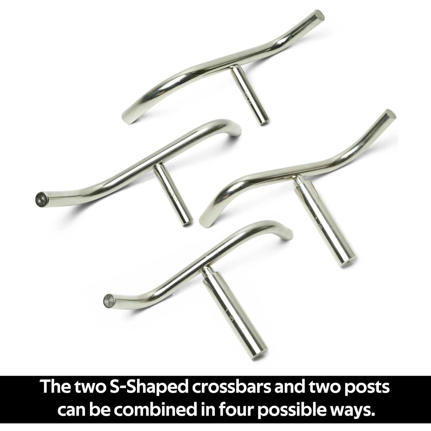 BMWOOD S Shaped Stainless Steel Tool Rest Set with 1" and 5/8" Stems for Woodturning Lathe Bowl Turning.