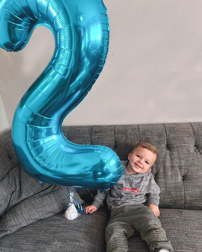 Blue Number 2 Balloon - 40 Inch Birthday Decoration for Second Birthday Party Supplies
