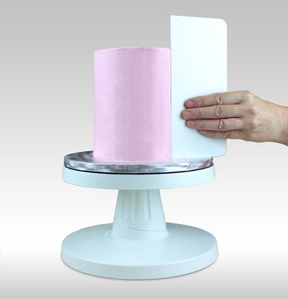 PME Cake Decorating 8" Tall Plain Edge Plastic Side Scraper - 8 x 3.7 Inches, White