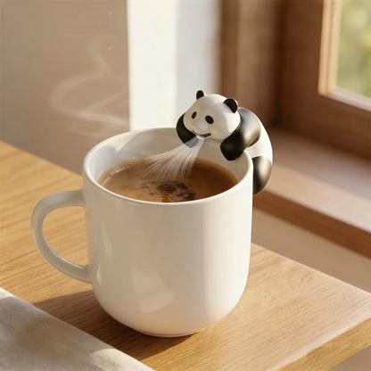 Mini Food Cooling Fan, USB Rechargeable Beverage Cooler for Coffee Tea Milk, 3-5 Min Fast Cooling Portable Mug Chiller, Cute Panda Desk Accessory for Home Office Kitchen